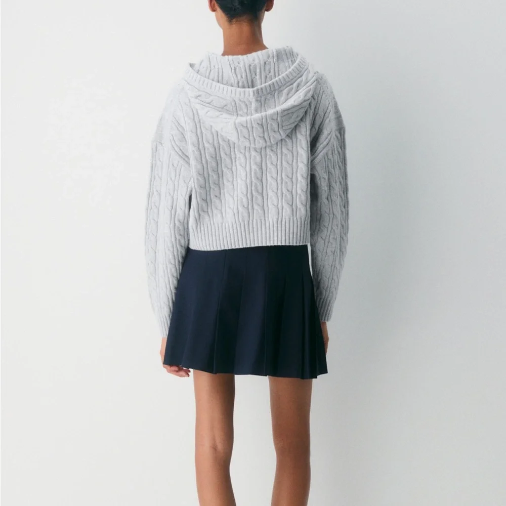 Aritzia Sunday Best Octavia Zip Waist Hoodie Heather Chrome Size XL - Picture 14 of 15